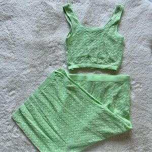 House of Harlow 1960 Mint Crochet top & skirt Set